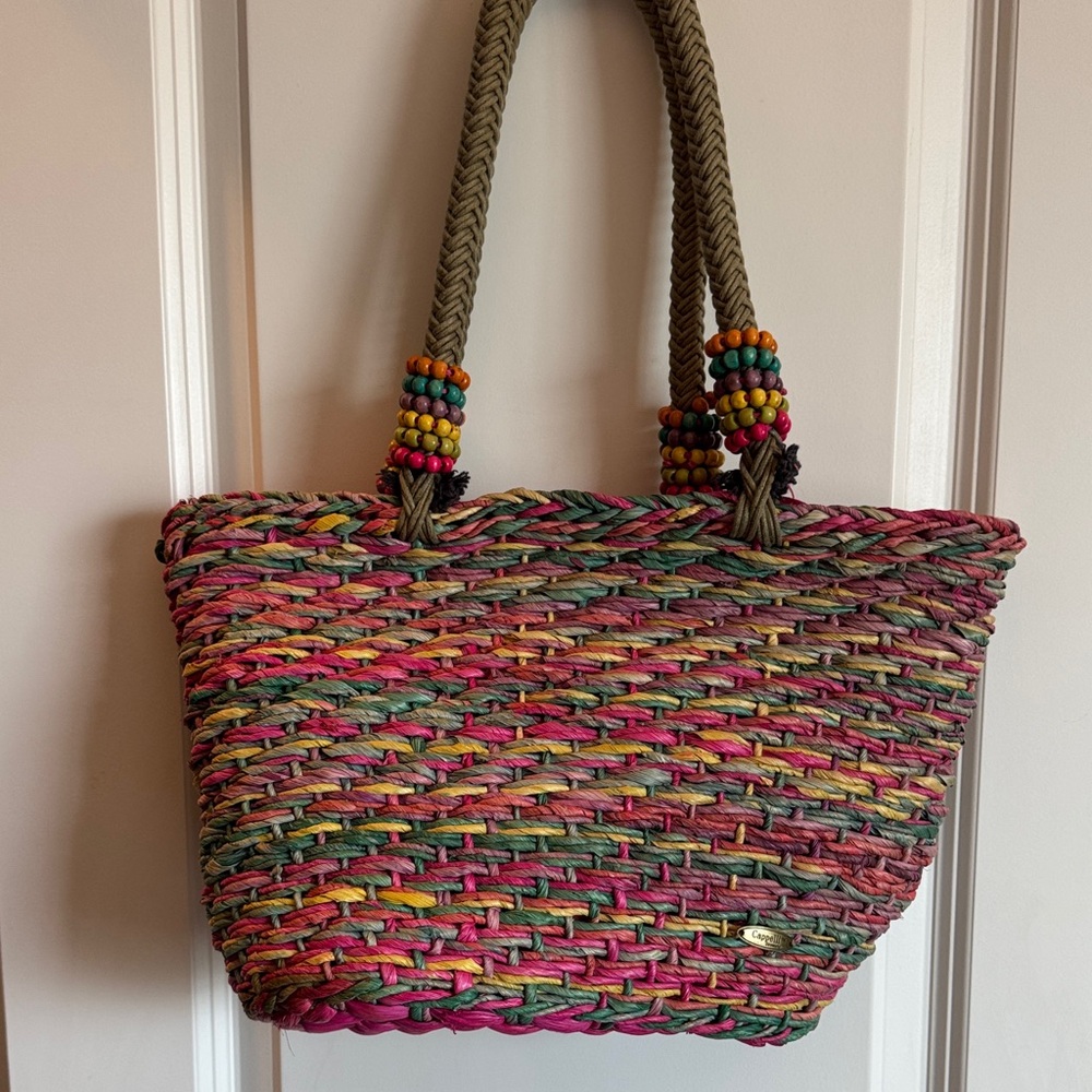 Capelli of New York Colorful Woven Tote
